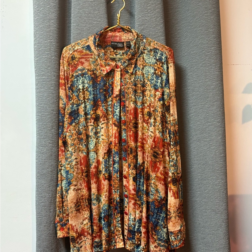 Artis Women's Colorful Abstract Button Down Shirt